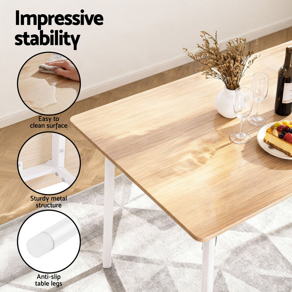 Artiss Dining Table and Chairs Set of 4 Bench Kitchen Furniture Natural and White DSET-D-BH10-OA