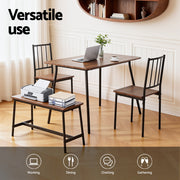 Artiss Dining Table and Chairs Set of 4 Bench Kitchen Furniture Rustic Brown DSET-D-BH11-BR