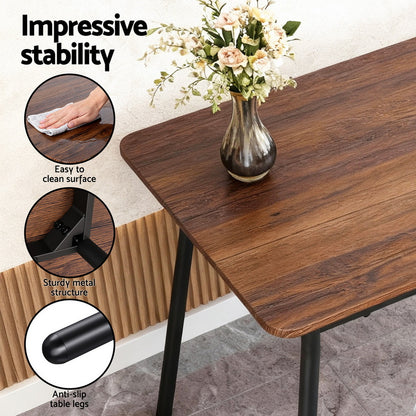 Artiss Dining Table and Chairs Set of 4 Bench Kitchen Furniture Rustic Brown DSET-D-BH11-BR