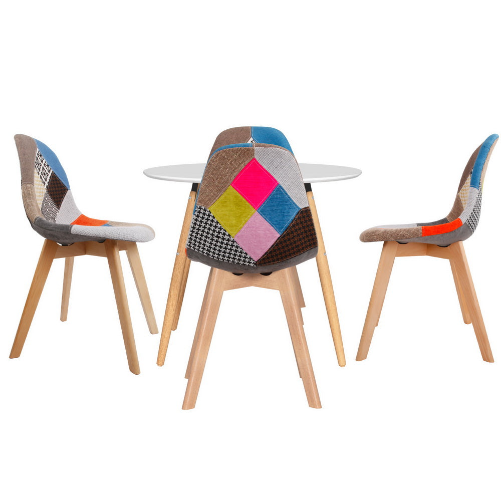 1 Artiss Dining Table and 4 Chairs Set DSW White DSET-DSW100-56FBX4