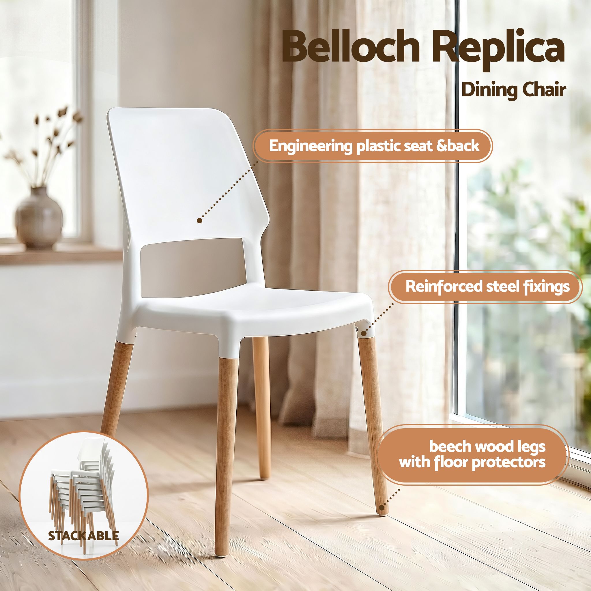 Artiss Dining Table and Chairs Set 5PCS, 75-110cm Drop-Leaf Table, with 4 Dining Chairs White Wooden, 4 DSET-DTAB-086-WHX4
