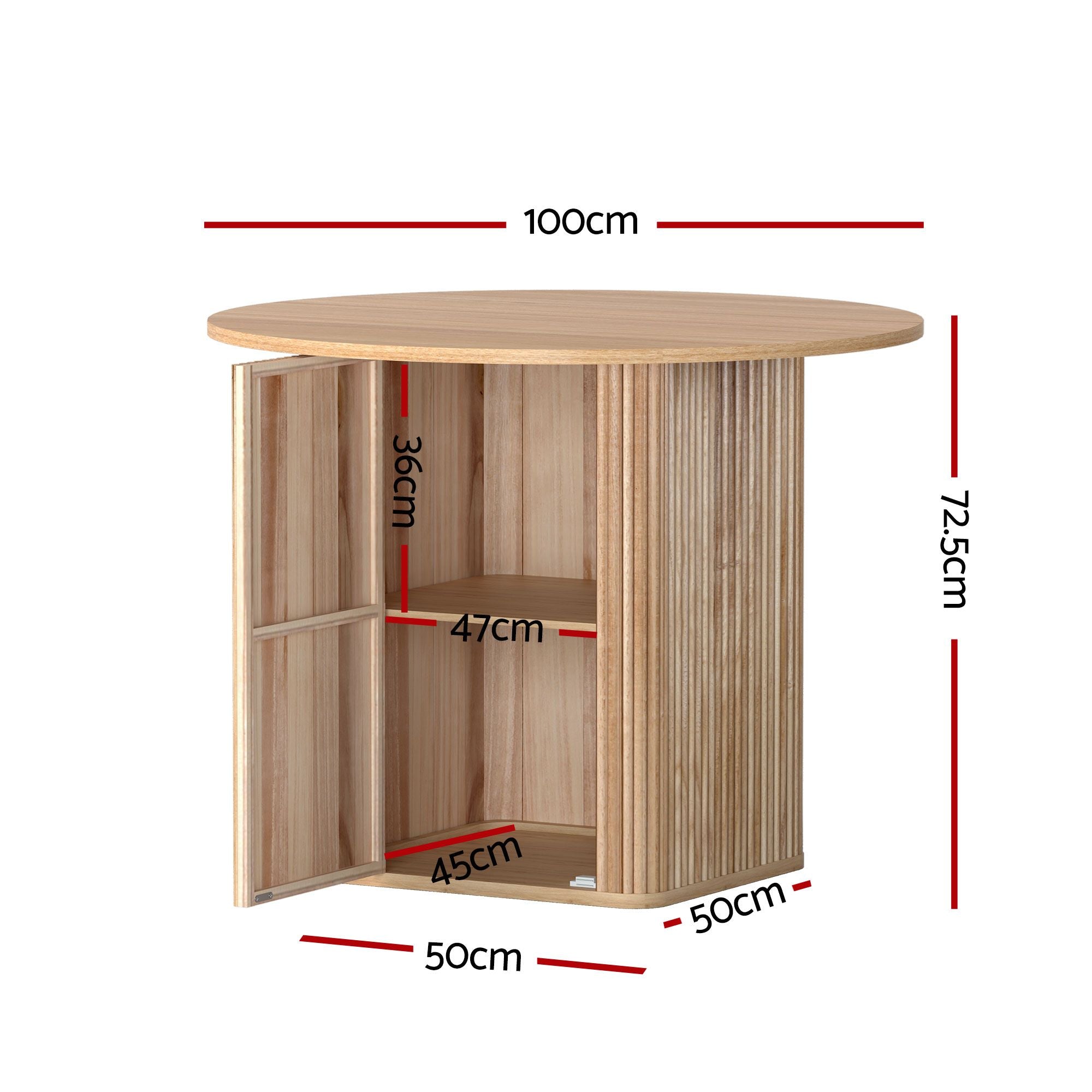 1 Artiss Dining Table and 4 Chairs Set Natural Timber DSET-DTAB-RD-RUB-WDX4