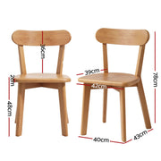 1 Artiss Dining Table and 4 Chairs Set Natural Timber DSET-DTAB-RD-RUB-WDX4