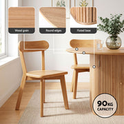 1 Artiss Dining Table and 4 Chairs Set Natural Timber DSET-DTAB-RD-RUB-WDX4