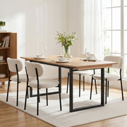 Artiss 200cm Extendable Dining Table Set with 4x Dining Chairs Sherpa White DSET-EXT05-W01-WHX4