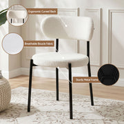 Artiss 200cm Extendable Dining Table Set with 4x Dining Chairs Sherpa White DSET-EXT05-W01-WHX4