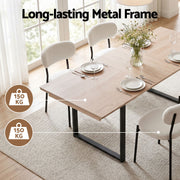 Artiss 200cm Extendable Dining Table Set with 4x Dining Chairs Sherpa White DSET-EXT05-W01-WHX4