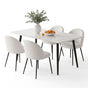 1 Artiss Dining Table and 4 Chairs Set White Marble Style DSET-MAR150-KJC150-WHX4