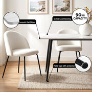 1 Artiss Dining Table and 4 Chairs Set White Marble Style DSET-MAR150-KJC150-WHX4