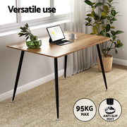 1 Artiss Dining Table and 4 Chairs Set Grey Metal DSET-T02WD-VEL01-GYX4