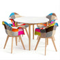 1 Artiss Dining Table and 4 Mid Century Chairs Set White DSET-TAB01-66FBX4
