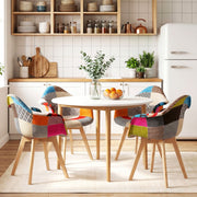 1 Artiss Dining Table and 4 Mid Century Chairs Set White DSET-TAB01-66FBX4