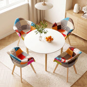 1 Artiss Dining Table and 4 Mid Century Chairs Set White DSET-TAB01-66FBX4