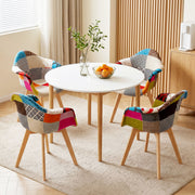 1 Artiss Dining Table and 4 Mid Century Chairs Set White DSET-TAB01-66FBX4