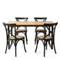 Artiss Dining Table and Chairs Set 5PCS Industrial 4 Black Rattan Chairs for Kitchen, Dining Room, Cafe DSET-TAB01-RA-BKX4