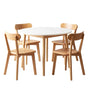 Artiss Round Dining Table and Chairs Set 5 PCS, 108cm Compact Kitchen Table Set with Solid Pine Wood Legs & 4 DSET-TAB01-RUB-WDX4