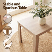 Artiss 3 Piece Dining Sets, 120cm Wooden Dining Table and 2 Upholstered Chairs Set, Space-Saving Modern DSET-TAB120-BEN90-WD