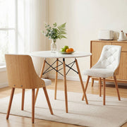 Artiss Dining Table and Chairs Set 3PCS 90cm 2 Seater Round Dining Set for Kitchen, Apartment, Dining Room DSET-TAB90-2004-WHX2