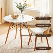 Artiss Dining Table and Chairs Set 3PCS 90cm 2 Seater Round Dining Set for Kitchen, Apartment, Dining Room DSET-TAB90-2004-WHX2