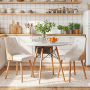 Artiss Dining Table and Chairs Set 3PCS 90cm 2 Seater Round Dining Set for Kitchen, Apartment, Dining Room DSET-TAB90-2004-WHX2
