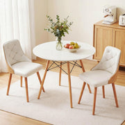 Artiss Dining Table and Chairs Set 3PCS 90cm 2 Seater Round Dining Set for Kitchen, Apartment, Dining Room DSET-TAB90-2004-WHX2
