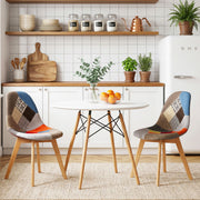 Artiss Dining Table and Chairs Set 3PCS Round 2 Seater Dining Set for Kitchen, Apartment, Dining Room White DSET-TAB90-56FBX2