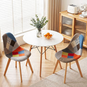 Artiss Dining Table and Chairs Set 3PCS Round 2 Seater Dining Set for Kitchen, Apartment, Dining Room White DSET-TAB90-56FBX2