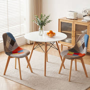 Artiss Dining Table and Chairs Set 3PCS Round 2 Seater Dining Set for Kitchen, Apartment, Dining Room White DSET-TAB90-56FBX2