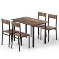 Artiss Dining Table and Chairs Set of 5 Compact Kitchen Furniture Rustic Brown DSET-U-5007-BR