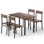 Artiss Dining Table and Chairs Set of 5 Compact Kitchen Furniture Rustic Brown DSET-U-5007-BR