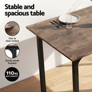 Artiss Dining Table and Chairs Set of 5 Compact Kitchen Furniture Rustic Brown DSET-U-5007-BR