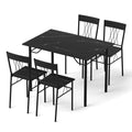 Artiss Dining Table and Chairs Set of 5 Compact Kitchen Furniture Marble Black DSET-U-5008-BK