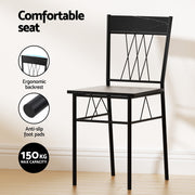 Artiss Dining Table and Chairs Set of 5 Compact Kitchen Furniture Marble Black DSET-U-5008-BK