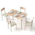 Artiss Dining Table and Chairs Set of 5 Compact Kitchen Furniture Natural Beige DSET-U-5279-WD
