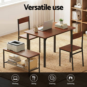 Artiss Dining Table and Chairs Set of 4 Storage Bench Kitchen Furniture Walnut DSET-U-5280-BR