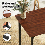 Artiss Dining Table and Chairs Set of 4 Storage Bench Kitchen Furniture Walnut DSET-U-5280-BR
