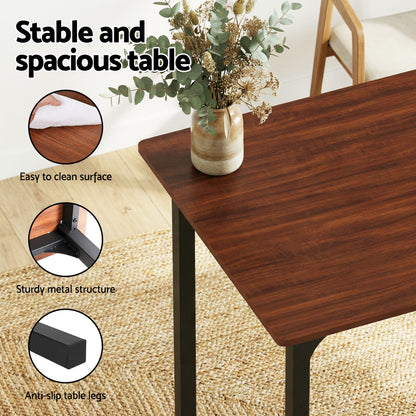 Artiss Dining Table and Chairs Set of 4 Storage Bench Kitchen Furniture Walnut DSET-U-5280-BR