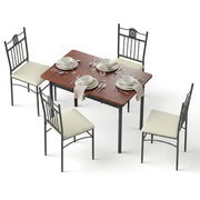 Artiss Dining Table and Chairs Set of 5 Compact Kitchen Furniture Upholstered DSET-U-5281-WAL