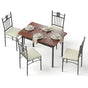 Artiss Dining Table and Chairs Set of 5 Compact Kitchen Furniture Upholstered DSET-U-5281-WAL