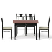 Artiss Dining Table and Chairs Set of 5 Compact Kitchen Furniture Upholstered DSET-U-5281-WAL