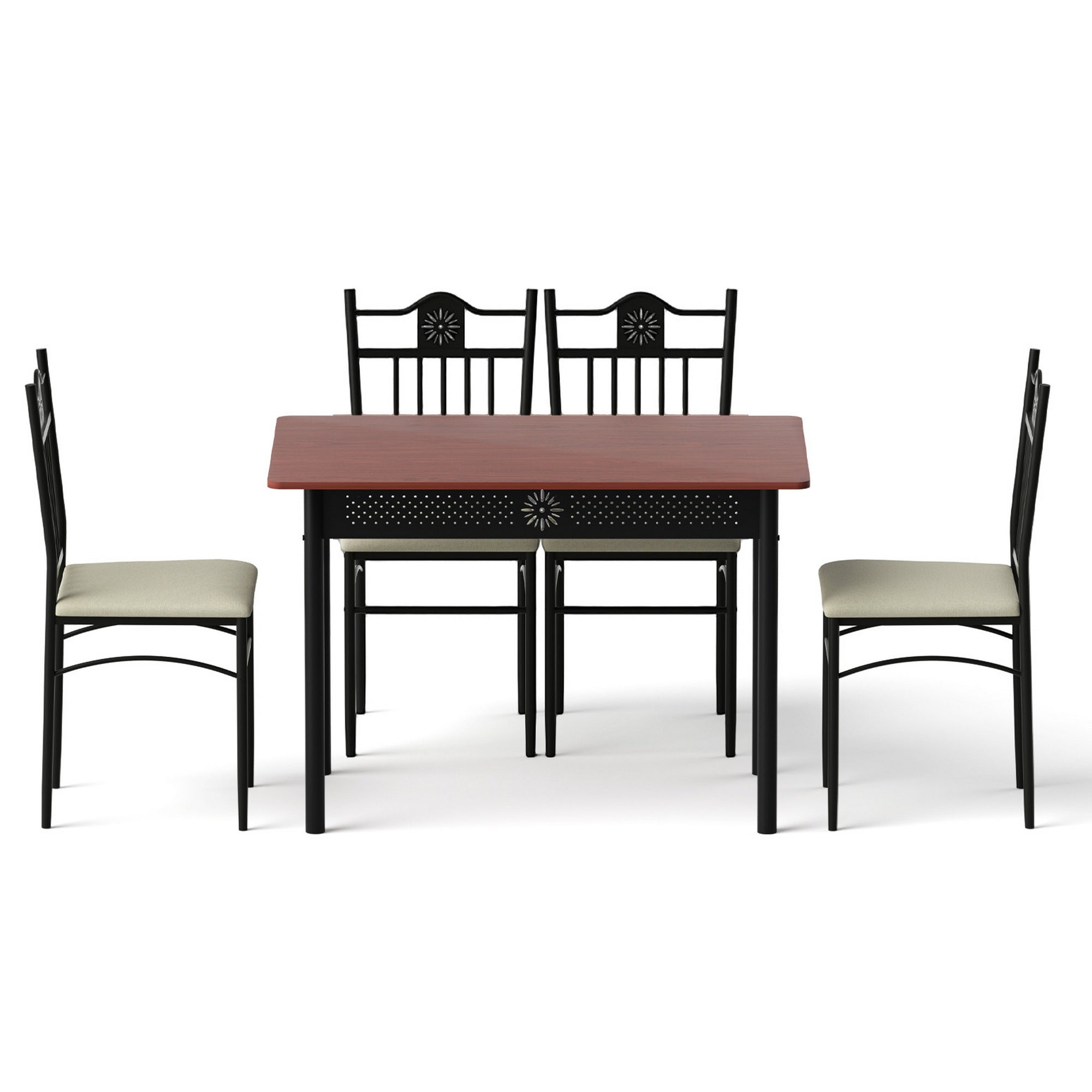 Artiss Dining Table and Chairs Set of 5 Compact Kitchen Furniture Upholstered DSET-U-5281-WAL