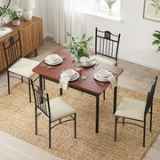 Artiss Dining Table and Chairs Set of 5 Compact Kitchen Furniture Upholstered DSET-U-5281-WAL