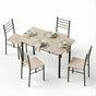 Artiss Dining Table and Chairs Set of 5 Compact Kitchen Furniture Modern Oak DSET-U-5282-WD