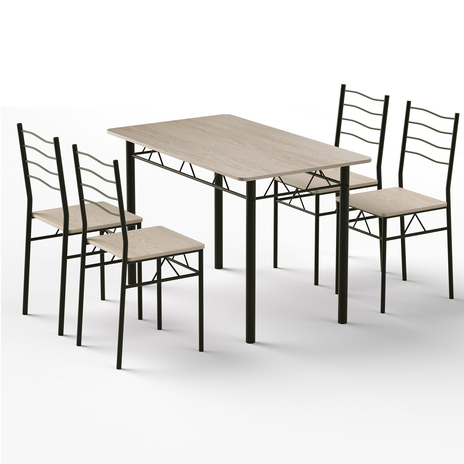 Artiss Dining Table and Chairs Set of 5 Compact Kitchen Furniture Modern Oak DSET-U-5282-WD