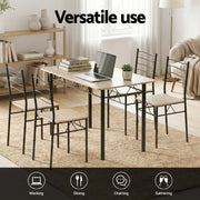 Artiss Dining Table and Chairs Set of 5 Compact Kitchen Furniture Modern Oak DSET-U-5282-WD