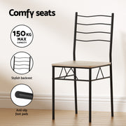 Artiss Dining Table and Chairs Set of 5 Compact Kitchen Furniture Modern Oak DSET-U-5282-WD