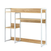 Artist Desk Organizer 2-Tier Desk Shelf 24cm Depth for Unblocked Monitor View Asymmetrical Desk Hutch Dorm DSK-SHF-001-WDWH