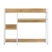 Artist Desk Organizer 2-Tier Desk Shelf 24cm Depth for Unblocked Monitor View Asymmetrical Desk Hutch Dorm DSK-SHF-001-WDWH