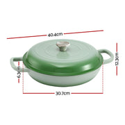 5-Star Chef 3.3L Enameled Cast Iron Dutch Oven Pot with Lid for Sourdough Bread Baking DTO-PAN-GN