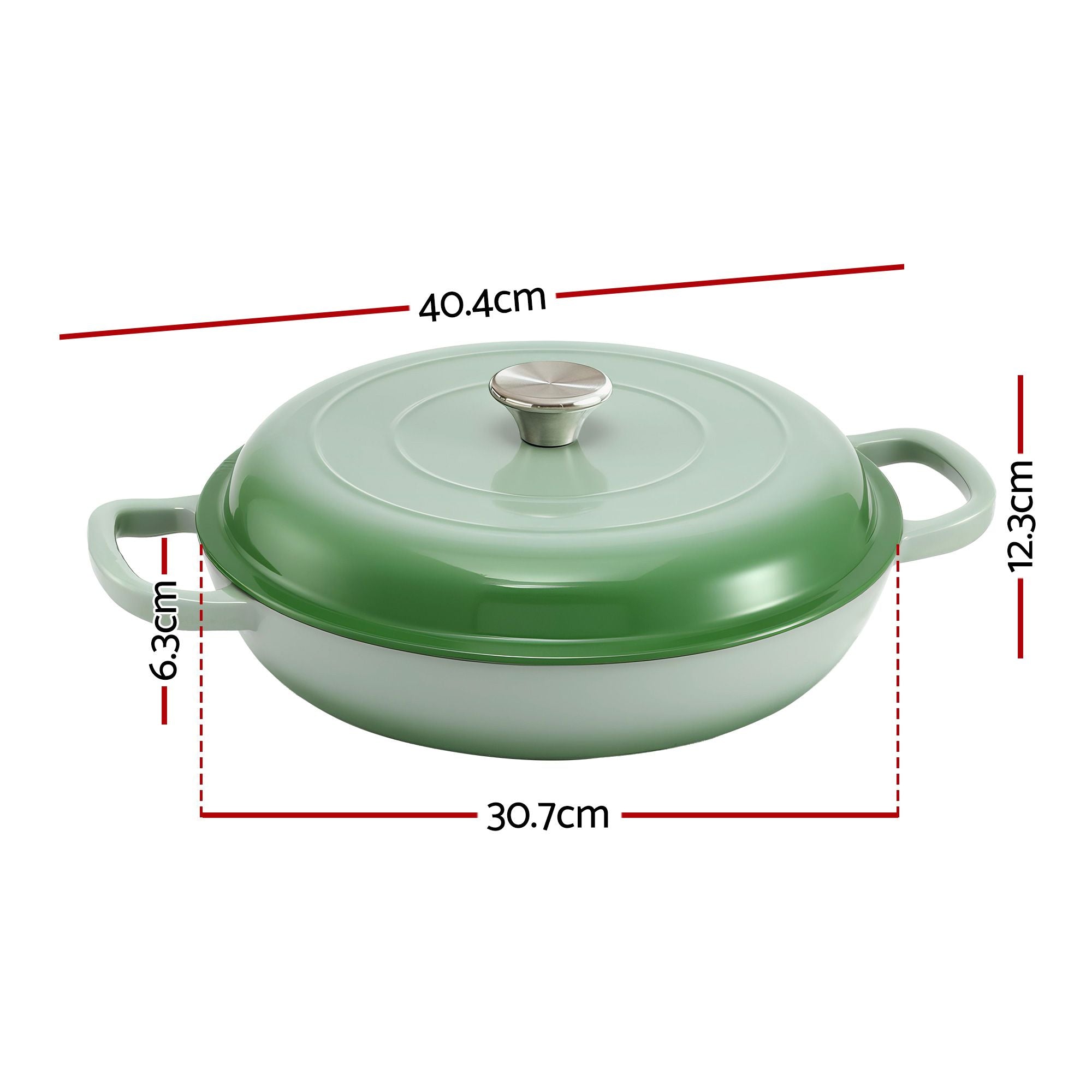 5-Star Chef 3.3L Enameled Cast Iron Dutch Oven Pot with Lid for Sourdough Bread Baking DTO-PAN-GN